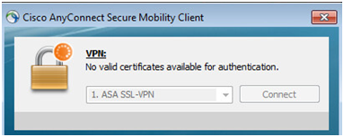 Failed to validate. Cisco ANYCONNECT was not able to establish a connection to the specified secure Gateway. Cisco ANYCONNECT sevcond password. Soap_SSL_no_authentication. No valid Certificates available Insert a Smart Card.